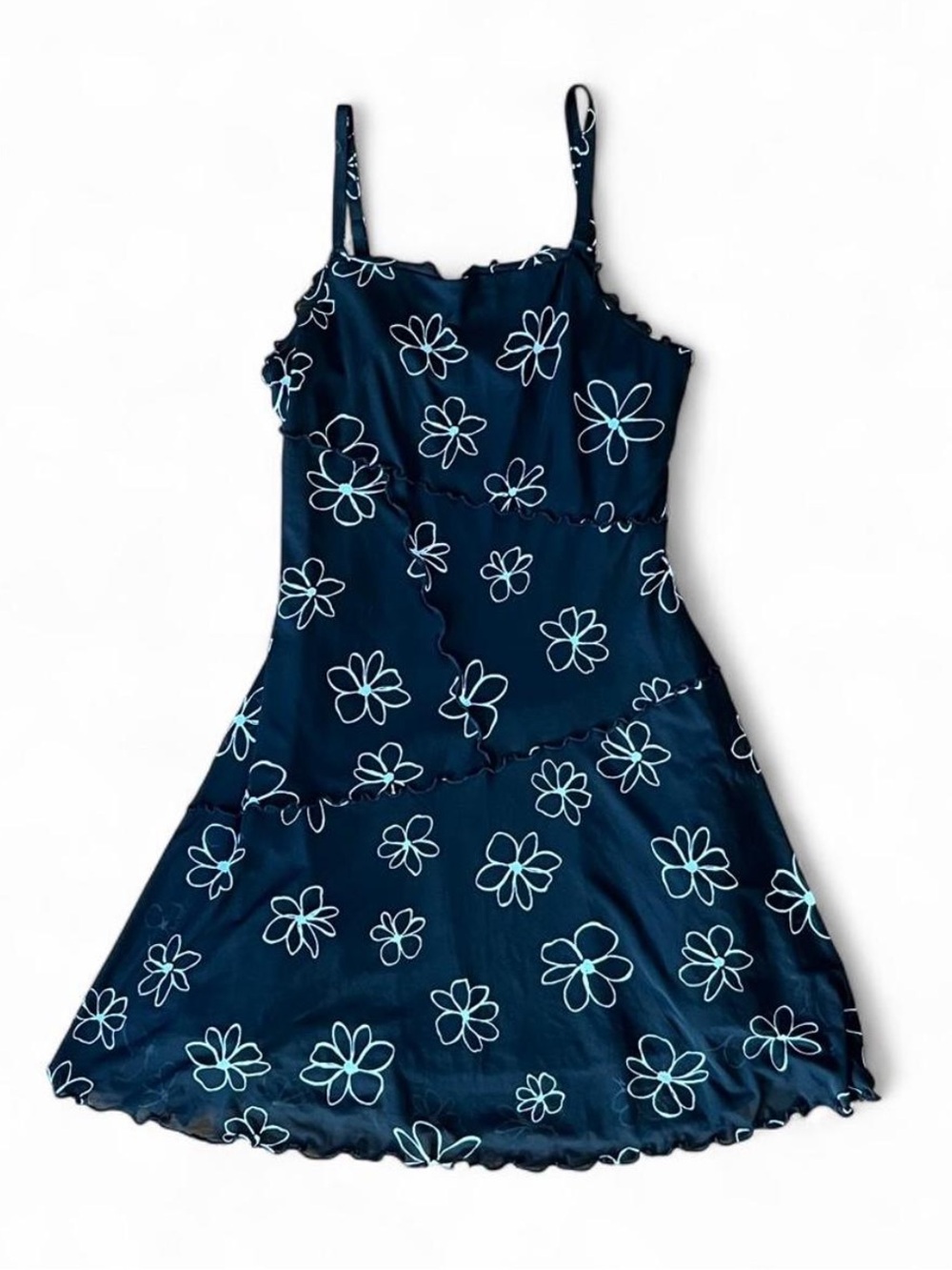 wild fable Black Floral Spaghetti-Strap Mini Dress